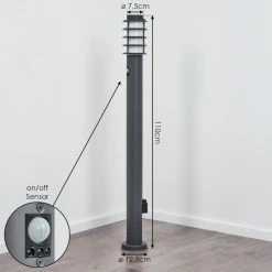 Hofstein Tunes Wegeleuchte Anthrazit, 1-flammig, Bewegungsmelder -Außenleuchten Verkaufe tunes wegeleuchte h3546628 3