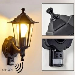 Hofstein Valtimo Au&szlig;enwandleuchte Schwarz, 1-flammig, Bewegungsmelder -Außenleuchten Verkaufe valtimo aussenwandleuchte h3029879 12