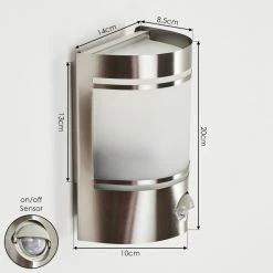 Hofstein Visnum Au&szlig;enwandleuchte Nickel-Matt, Wei&szlig;, 1-flammig, Bewegungsmelder -Außenleuchten Verkaufe visnum aussenwandleuchte h3430576 3