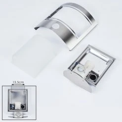 Hofstein Visnum Au&szlig;enwandleuchte Nickel-Matt, Wei&szlig;, 1-flammig, Bewegungsmelder -Außenleuchten Verkaufe visnum aussenwandleuchte h3430576 4