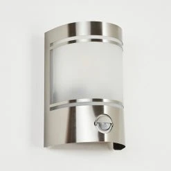 Hofstein Visnum Au&szlig;enwandleuchte Nickel-Matt, Wei&szlig;, 1-flammig, Bewegungsmelder -Außenleuchten Verkaufe visnum aussenwandleuchte h3430576 7