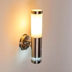 Hofstein Walise Au&szlig;enwandleuchte Edelstahl, 1-flammig, Bewegungsmelder -Außenleuchten Verkaufe walise aussenwandleuchte h3299562 do1 3