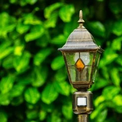 Hofstein Wegeleuchte Antibes Braun, Gold, 1-flammig, Bewegungsmelder -Außenleuchten Verkaufe wegeleuchte antibes h169149 12