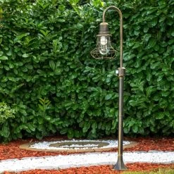 Hofstein Wegeleuchte BORKAN Braun, Gold, 1-flammig, Bewegungsmelder -Außenleuchten Verkaufe wegeleuchte borkan h3021361 do3 10