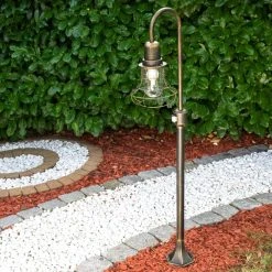 Hofstein Wegeleuchte BORKAN Braun, Gold, 1-flammig, Bewegungsmelder -Außenleuchten Verkaufe wegeleuchte borkan h3021361 do3 4