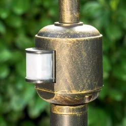 Hofstein Wegeleuchte BORKAN Braun, Gold, 1-flammig, Bewegungsmelder -Außenleuchten Verkaufe wegeleuchte borkan h3021361 do3 6